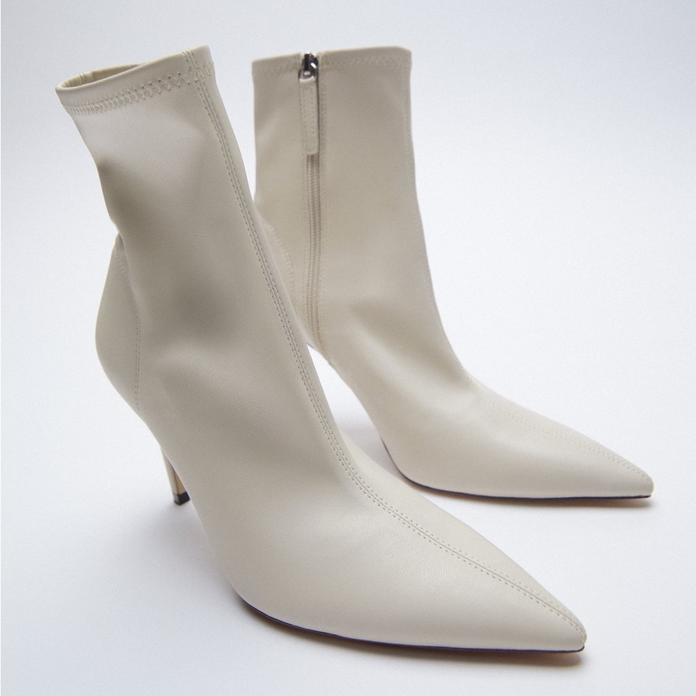 Zara Cream Ankle Boots